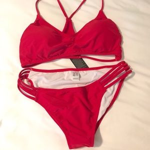 Zeraca Red Racerback Bikini
